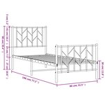 vidaXL Cadre de lit métal sans matelas avec pied de lit noir 75x190 cm