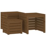 vidaXL Ensemble de boîtes de jardin 4 Pièces marron miel bois pin massif