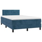 vidaXL Sommier à lattes de lit avec matelas LED bleu foncé 120x190 cm