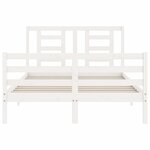 vidaXL Cadre de lit sans matelas blanc bois massif