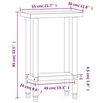 vidaXL Table de travail de cuisine 55x30x85 cm acier inoxydable