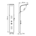 vidaXL Panneau de douche aluminium 20x44x130 cm noir