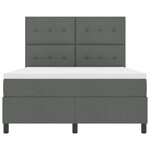vidaXL Lit à Sommier avec Matelas & LED Gris Foncé 160x200 cm Tissu