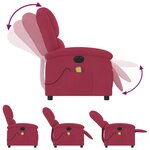 vidaXL Fauteuil inclinable massage électrique rouge bordeaux velours