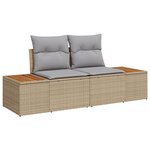 Ensemble de 6 pièces de canapés de jardin avec coussins beige poly rattan