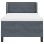 vidaXL Lit à Ressorts Ensachés Gris Foncé 100x200 cm Velours