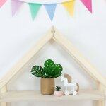 Lit cabane avec étagère 90 x 160 verni