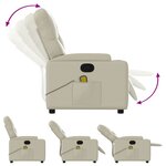 vidaXL Fauteuil inclinable de massage Crème Similicuir