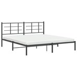 vidaXL Cadre de lit métal sans matelas avec tête de lit noir 183x213cm
