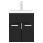 vidaXL Armoire d'évier avec lavabo intégré noir bois d'ingénierie