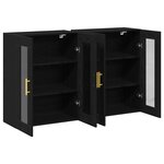 vidaXL Armoires murales 2 Pièces Chêne noir 69 5x34x90 cm Bois d'ingénierie