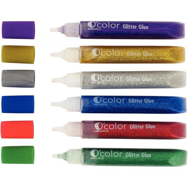 Colle pailletée Artline de 10 ml couleurs vives assorties boite de 6