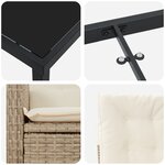 vidaXL Ensemble de Dîner de Jardin 9 Pièces avec Coussins Beige Rotin Poly