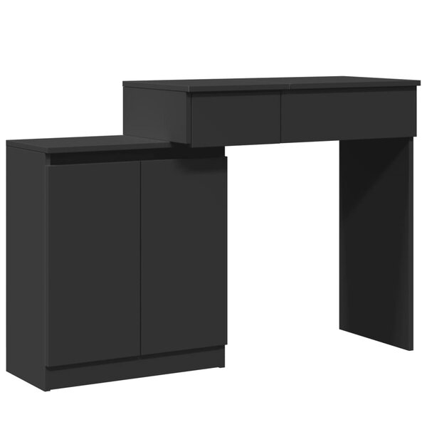 vidaXL Coiffeuse avec LED noir 115x37x110 5 cm