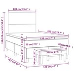 vidaXL Sommier à lattes de lit avec matelas Gris foncé 120x200cm Tissu