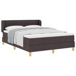Lit Box Spring vidaXL avec Matelas Marron Foncé 160x200 cm Tissu