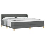 vidaXL Lit Box Spring avec Matelas Gris Foncé 200x200 cm Tissu