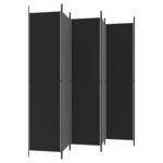 vidaXL Cloison de séparation 6 panneaux Noir 300x220 cm Tissu