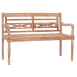 vidaXL Banc Batavia 120 cm Huilé en blanc Bois de teck solide