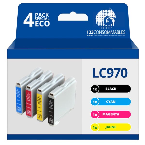 Pack compatible BROTHER LC970  4 cartouches