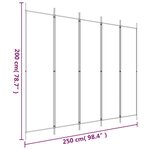 vidaXL Cloison de séparation 5 panneaux Marron 250x200 cm Tissu