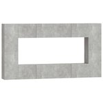 vidaXL Ensemble de meubles TV 8 Pièces Gris béton Bois d'ingénierie