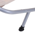 Bain de soleil 2 places lit de jardin design contemporain toit réglable 2 roulettes 2 oreillers acier époxy polyester sable