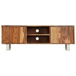 vidaXL Meuble TV Bois de Sesham massif avec finition miel 118x30x40 cm