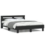 vidaXL Cadre de lit avec LED sans matelas noir 140x190 cm