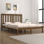 vidaXL Cadre de lit Marron miel Bois de pin massif 200x200 cm