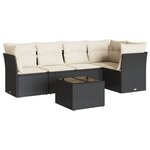 vidaXL Salon de jardin 6 Pièces avec coussins noir résine tressée