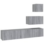 vidaXL Ensemble de meubles TV 4 Pièces Sonoma gris Bois d'ingénierie
