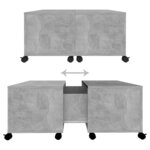 vidaXL Table basse Gris béton 75x75x38 cm Aggloméré