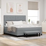 vidaXL Lit avec Sommier et Banc Gris Clair 180x200 cm Tissu