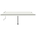 vidaXL Auvent manuel rétractable avec LED 500x300 cm Crème
