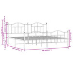 vidaXL Cadre de lit métal sans matelas et pied de lit blanc 200x200 cm