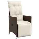 vidaXL Ensemble de salle à manger de jardin 3 pièces avec coussins Marron Poly Rattan