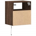 vidaXL Meubles TV muraux lumières LED 2 Pièces chêne marron 41x31x45 cm