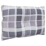vidaXL Coussins de palette lot de 3 motif à carreaux gris tissu