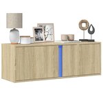 vidaXL Meuble TV mural avec lumières LED chêne sonoma 100x31x35 cm
