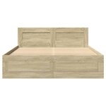 vidaXL Cadre de lit et tête de lit sans matelas chêne sonoma 120x190cm
