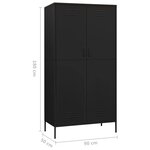 vidaXL Garde-robe Noir 90x50x180 cm Acier
