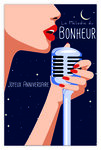 Carte Joyeux Anniversaire avec Enveloppe - Femme - Mini Posters Format 17x11 5cm - Mélodie du Bonheur Chanteuse Star Glamour Nuit étoilée Micro Rétro Vintage - Fabriquée en France
