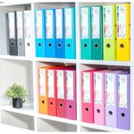 Classeur À Levier Prem'touch Intérieur Et Extérieur En Polypropylène - Dos 80mm - A4 Maxi - Gris Foncé - X 10 - Exacompta