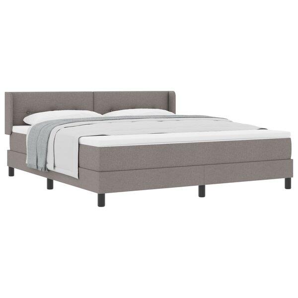 Lit à Ressorts vidaXL avec Matelas Taupe 180x200 cm Tissu