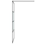 vidaXL Paroi de douche Noir 100x195 cm Verre ESG demi-dépoli