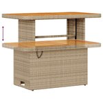 Ensemble de 8 pièces de Canapés de Jardin avec Coussins Rattan Beige Poly Acacia