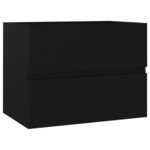 vidaXL Armoire d'évier avec lavabo intégré noir bois d'ingénierie