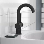 SCHÜTTE Mitigeur de lavabo CORNWALL avec poignée latérale noir mat