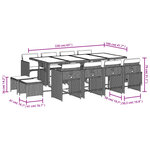 vidaXL Ensemble à manger de jardin et coussins 13 Pièces beige